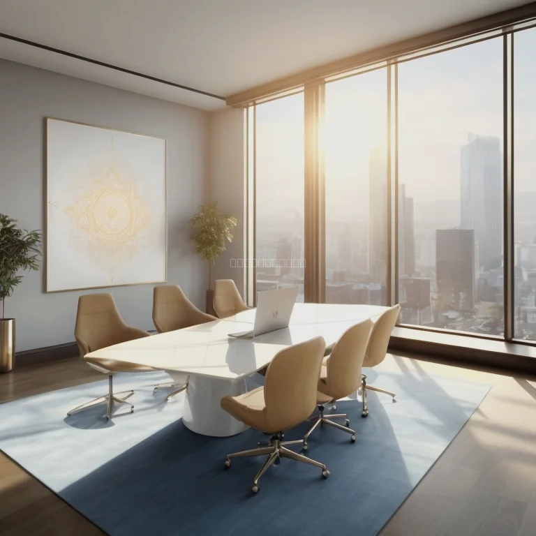 Executives in a sunset Dubai meeting with spiritual guidance